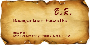 Baumgartner Ruszalka névjegykártya